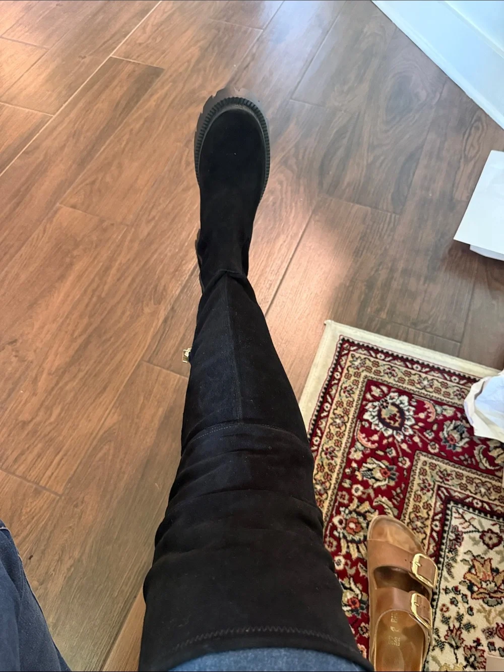 Coach Black Suede Over-the-Knee Lug Sole Boots